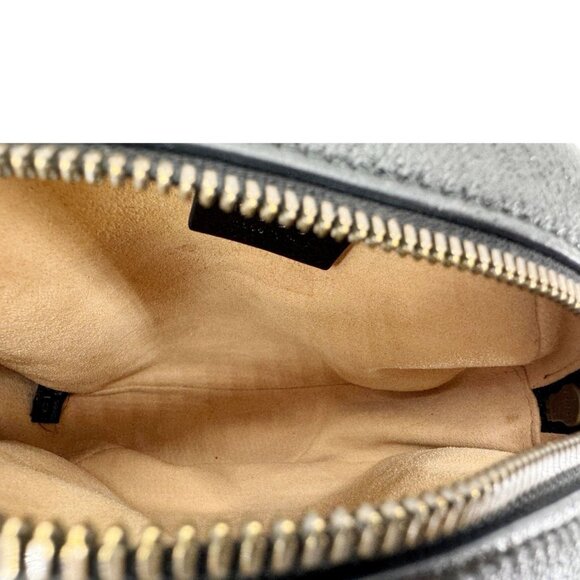 Gucci  GG Marmont Mini Round Leather Crossbody Bag Black 550154 - Picture 11 of 14